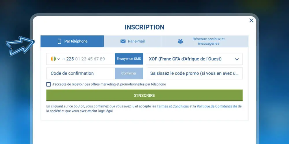 select a registration method