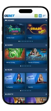 jeu en ligne sur l'application 1xBet